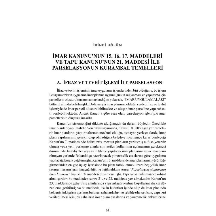 İmar Hukukunda Arazi ve Arsa Düzenleme İşlemleri Parselasyon Monopol Yayınları