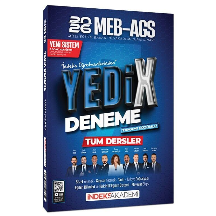 2026 MEB-AGS Tüm Dersler YediX 7 Deneme Çözümlü İndeks Akademi Yayıncılık