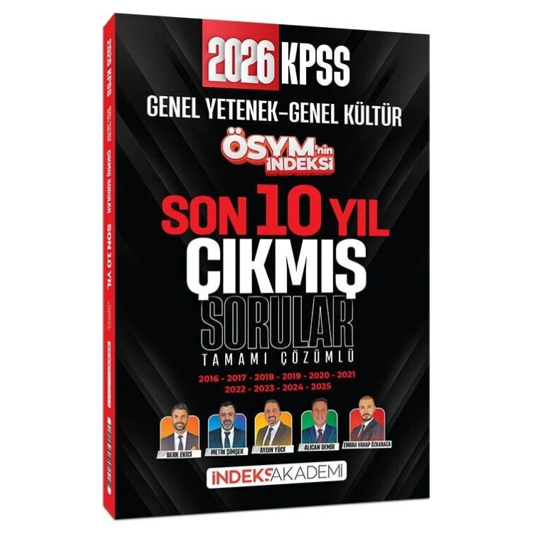 2026 KPSS Genel Yetenek Genel Kültür ÖSYM nin İndeksi Çıkmış Sorular Son 10 Yıl Çözümlü İndeks Akademi Yayıncılık