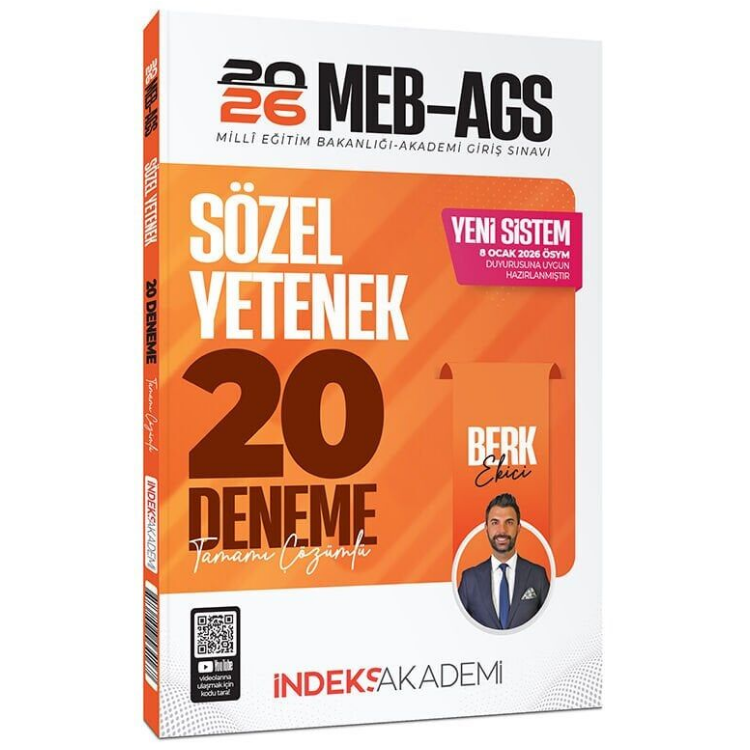 2026 MEB-AGS Sözel Yetenek 20 Deneme Çözümlü - Berk Ekici İndeks Akademi Yayıncılık