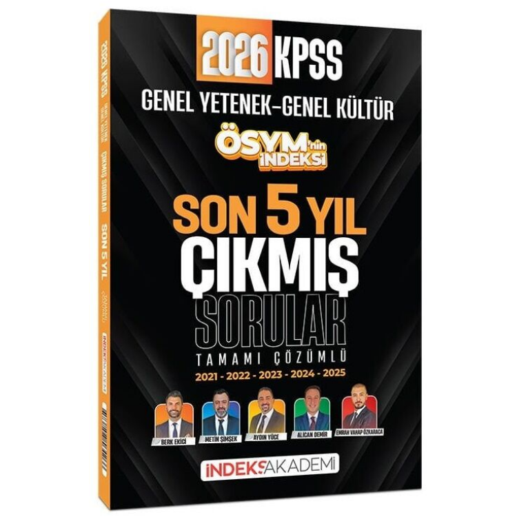 2026 KPSS Genel Yetenek Genel Kültür ÖSYM nin İndeksi Çıkmış Sorular Son 5 Yıl Çözümlü İndeks Akademi Yayıncılık