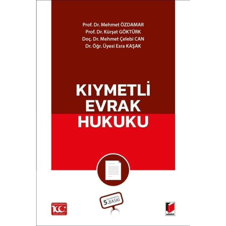 Kıymetli Evrak Hukuku Adalet Yayınevi