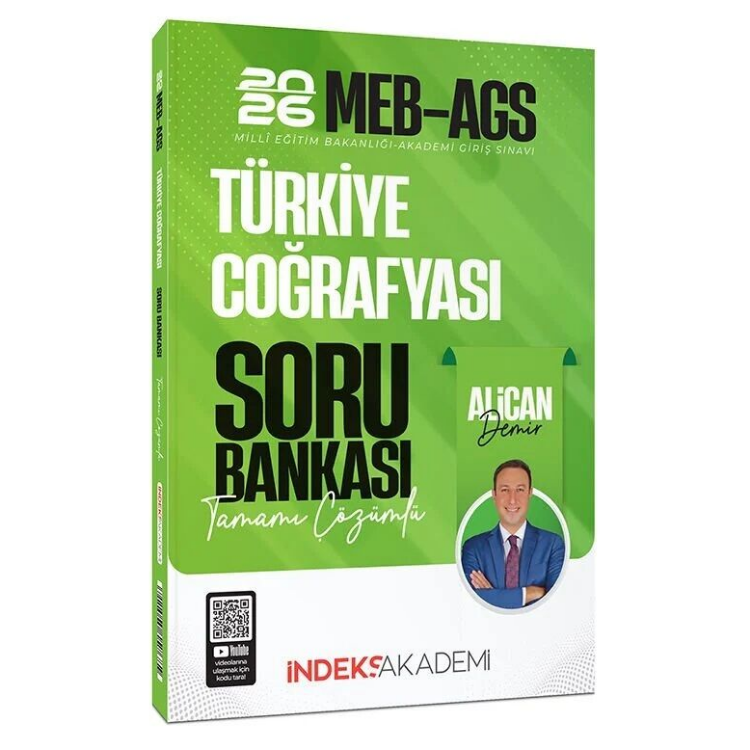 2026 MEB-AGS Türkiye Coğrafyası Soru Bankası Çözümlü - Alican Demir İndeks Akademi Yayıncılık