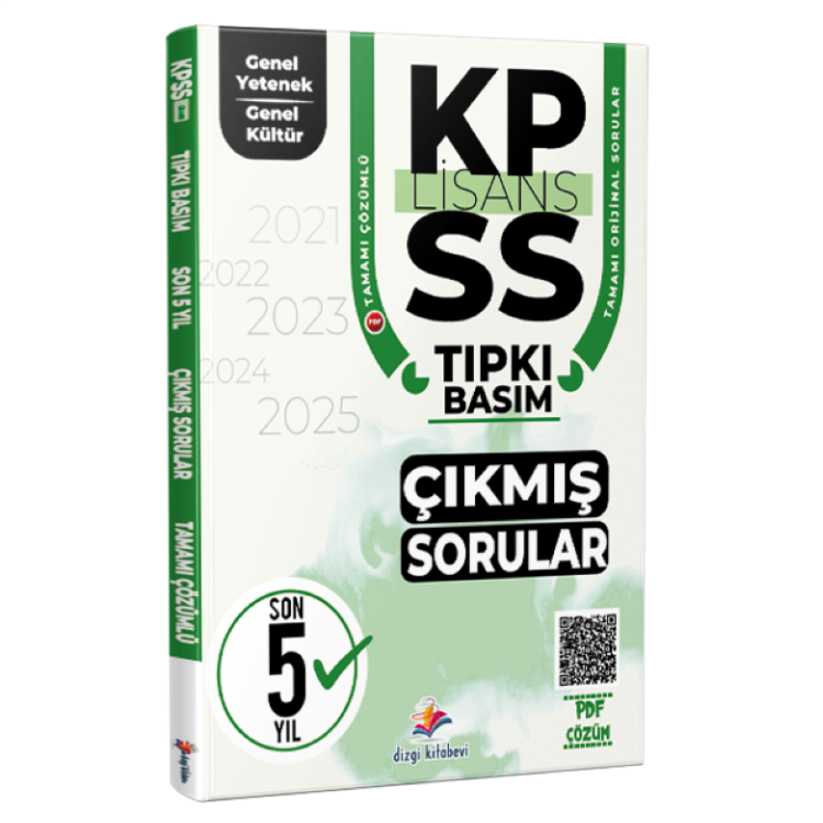 2026 KPSS Genel Yetenek Genel Kültür Son 5 Yıl PDF Çözümlü Tıpkı Basım Çıkmış Sorular Dizgi Kitap Yayınları