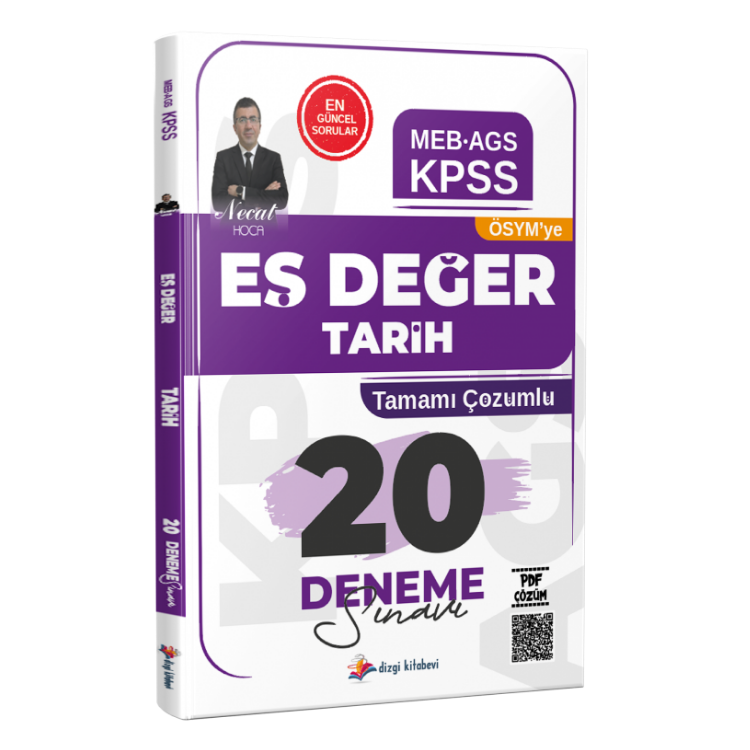 2026 KPSS MEB-AGS ÖSYM'YE Eş Değer Tarih Tamamı PDF Çözümlü 20 Deneme Sınavı -Necat Hoca Dizgi Kitap Yayınları