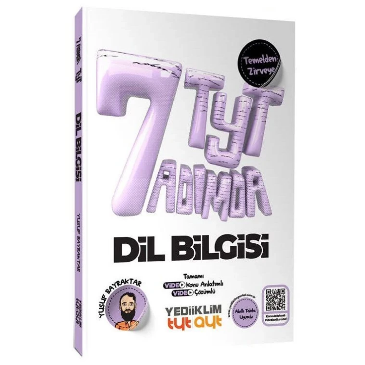 TYT Yedi Adımda Temel Dil Bilgisi Video Konu Anlatımlı Video Çözümlü Soru Bankası Yediiklim Yayınları
