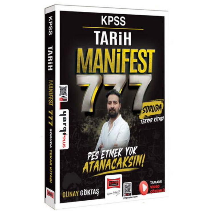 KPSS Tarih Manifest Serisi 777 Soruda Tamamı Video Çözümlü Tekrar Kitabı-Yargı Yayınları