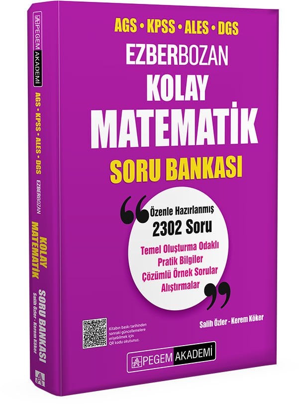KPSS-ALES-DGS Kolay Matematik Soru Bankası Pegem Yayınları