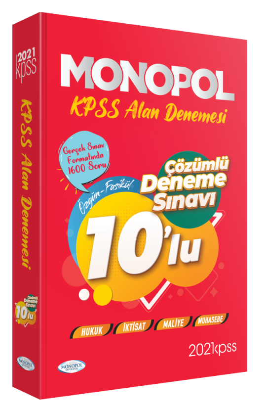 2021 KPSS-A Tamamı Çözümlü Fasikül 10 Deneme Sınavı Monopol Yayınları