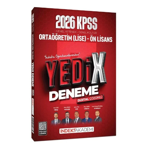 2026 KPSS Lise Ortaöğretim Ön Lisans YEDİX 7 Deneme Çözümlü İndeks Akademi Yayıncılık