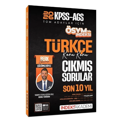 2026 KPSS MEB-AGS Türkçe ÖSYM nin İndeksi Çıkmış Sorular Son 10 Yıl Konu Konu Çözümlü - Berk Ekici İndeks Akademi Yayıncılık