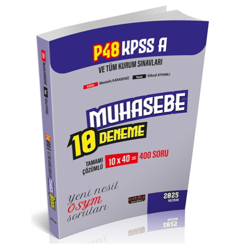 P48 KPSS A Grubu Muhasebe 10 Deneme Tamamı Çözümlü Savaş Yayınları 2025