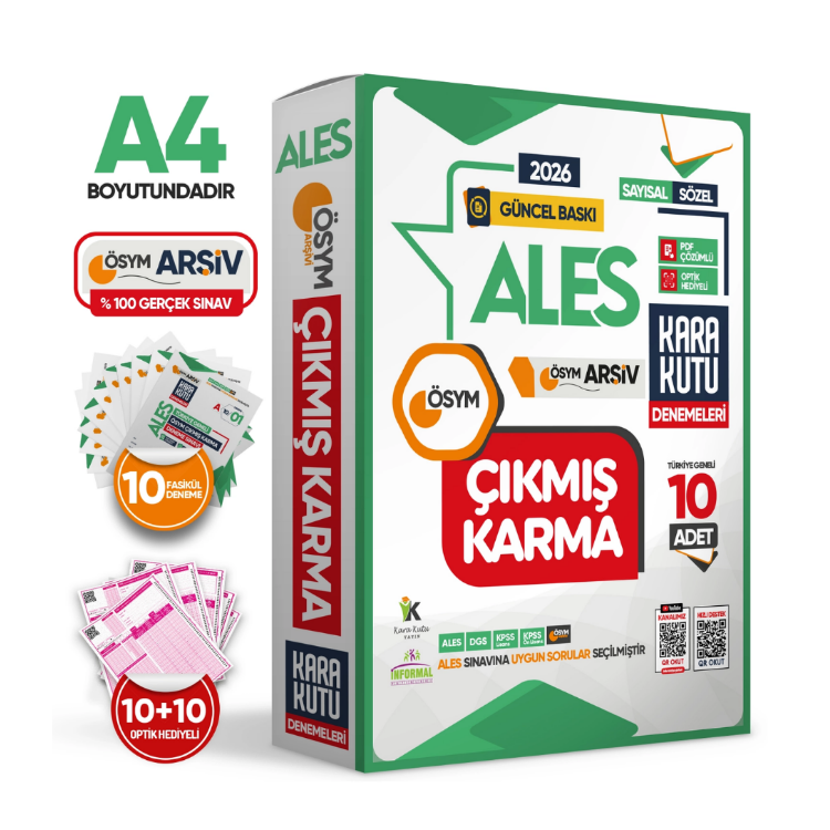 2026 ALES Sayısal-Sözel-TM ÖSYM Çıkmış Karma Kara Kutu 10lu Deneme Paketi Türkiye Geneli D. Çözümlü-İnformal Yayınları