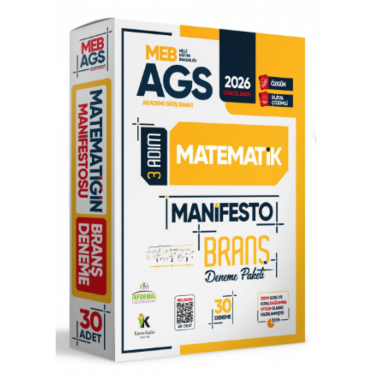 2026 MEB-AGS Sayısal Yetenek MATEMATİK 3 Adım Manifesto 30 Adet Branş Denemesi Seti-İnformal Yayınları