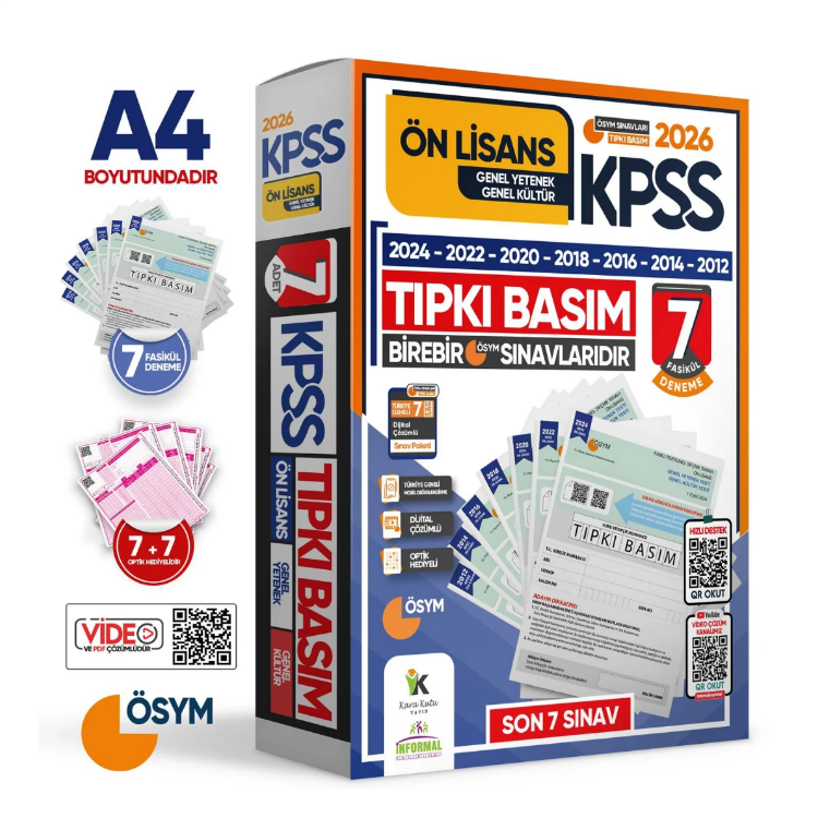 2026 KPSS Ön Lisans ÖSYM Çıkmış Soru Tıpkı Basım 7li Deneme Paketi Türkiye Geneli Dijital Çözümlü-İnformal Yayınları