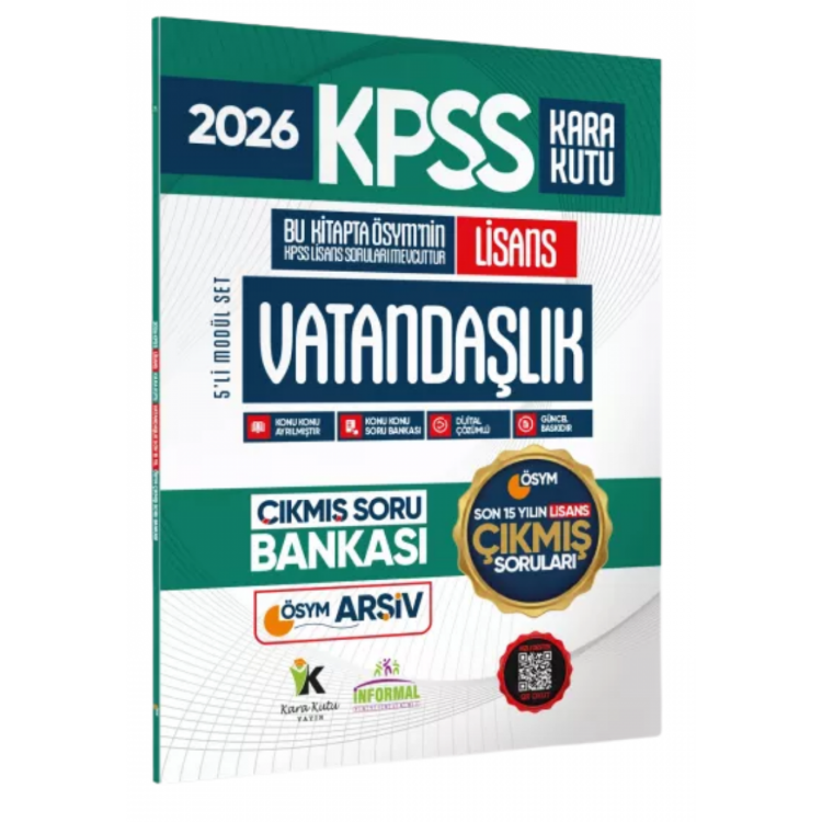 2026 FULL Lisans KPSS Lisans Vatandaşlık Kara Kutu ÖSYM Çıkmış Soru Bankası Son 15 Yıl (Sadece Lisans)-İnformal Yayınları