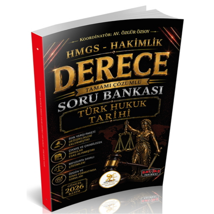 HUKAL HMGS-Hakimlik Derece Türk Hukuk Tarihi Soru Bankası Savaş Yayınevi 2026
