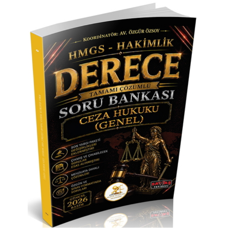 HUKAL HMGS-Hakimlik Derece Ceza Hukuku Genel Hükümler Soru Bankası Savaş Yayınevi 2026