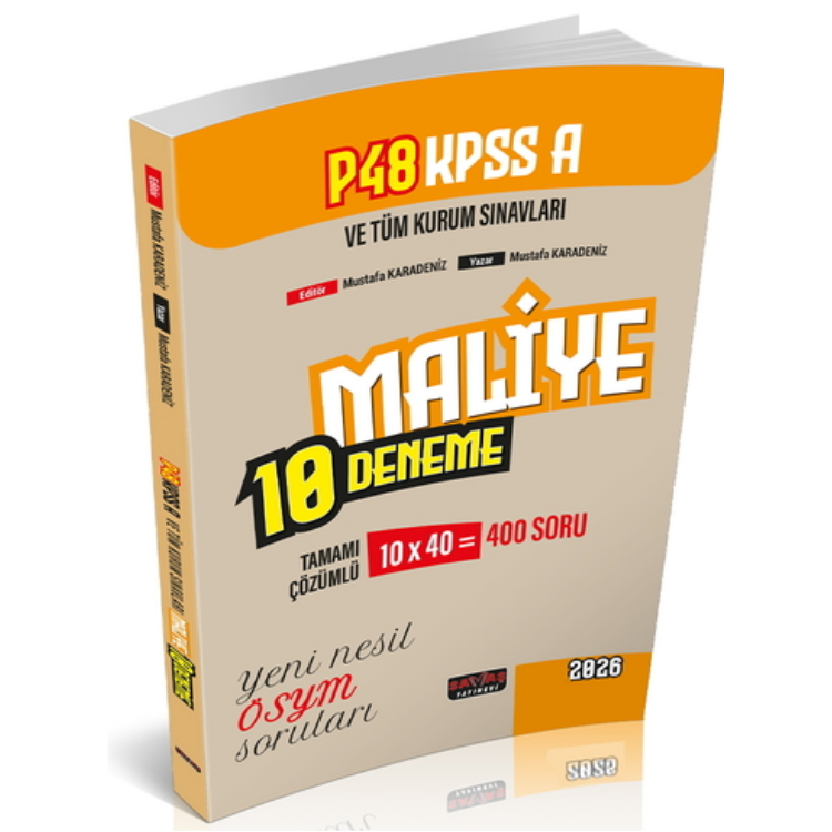 P48 KPSS A Grubu Maliye 10 Deneme Tamamı Çözümlü 2026 Savaş Yayınları