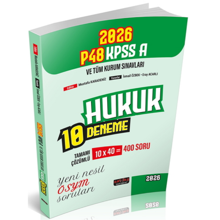 P48 KPSS A Grubu Hukuk 10 Deneme Tamamı Çözümlü 2026 Savaş Yayınları