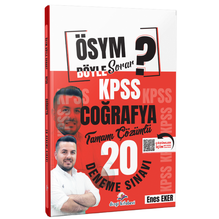 ÖSYM Böyle Sorar 2026 KPSS Coğrafya Tamamı PDF Çözümlü 20 Deneme Sınavı Enes Eker-Dizgi Kitap Yayınları