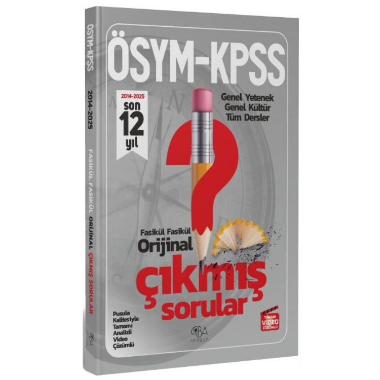 2026 KPSS Genel Yetenek Genel Kültür Orijinal Son 12 Yıl Çıkmış Sorular Fasikül Çözümlü CBA Yayınları