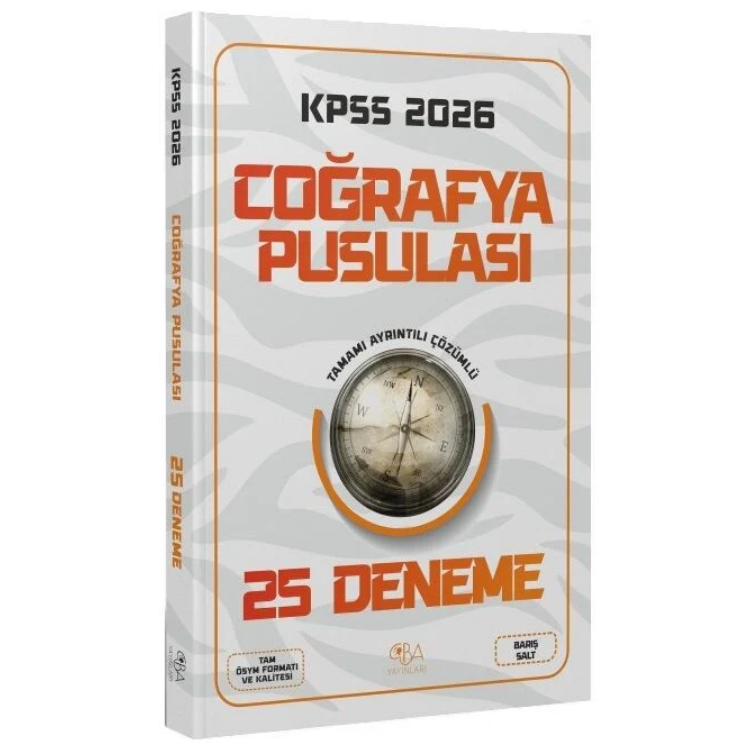 2026 KPSS Coğrafya Pusulası 25 Deneme Çözümlü - Barış Salt CBA Yayınları