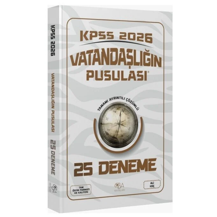 2026 KPSS Vatandaşlık Vatandaşlığın Pusulası 25 Deneme Çözümlü - Ali Koç CBA Yayınları