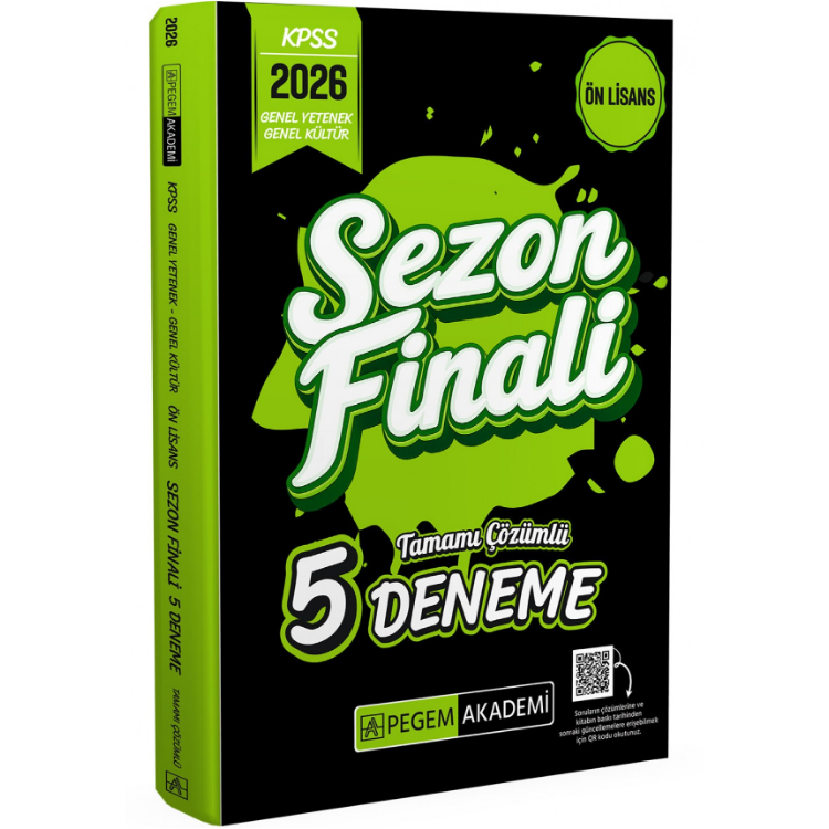 2026 KPSS Ön Lisans Genel Yetenek Genel Kültür Sezon Finali Tamamı Çözümlü 5 Deneme- Pegem Yayınları