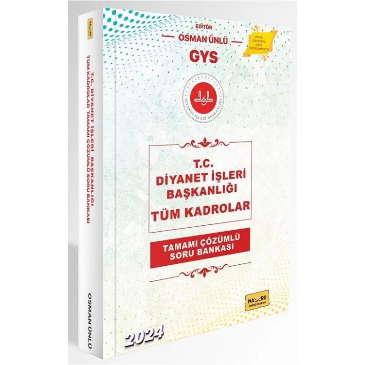 2024 GYS DİB Diyanet İşleri Başkanlığı Tüm Kadrolar Soru Bankası Çözümlü Görevde Yükselme Makro Kitabevi