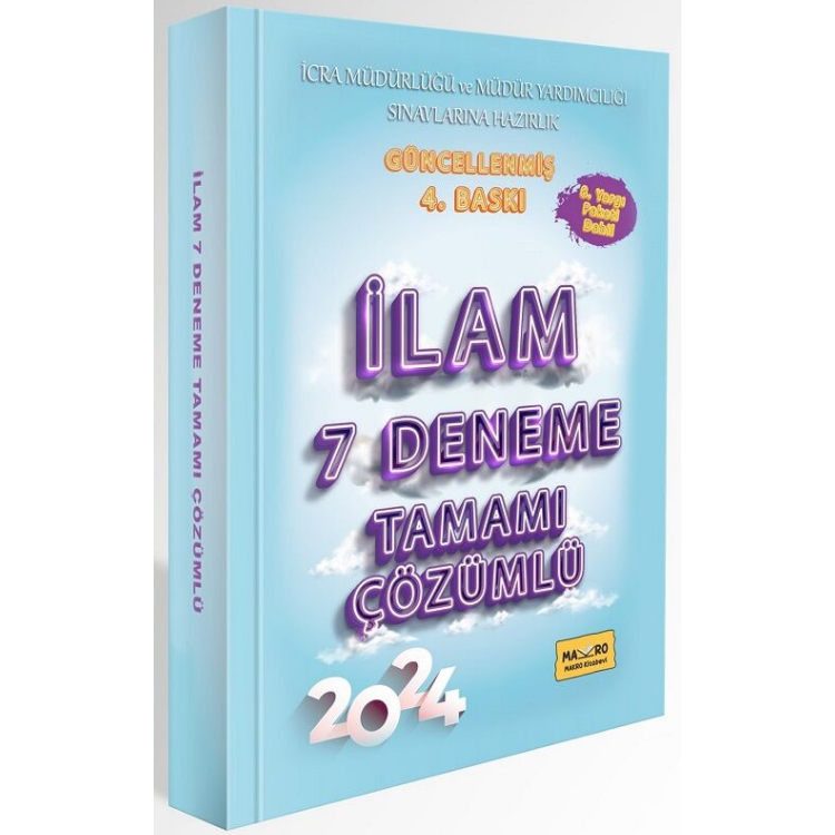 2024 İcra Müdürlüğü ve Yardımcılığı İLAM 7 Deneme Çözümlü 4. Baskı - Cangül Erlik Makro Kitabevi