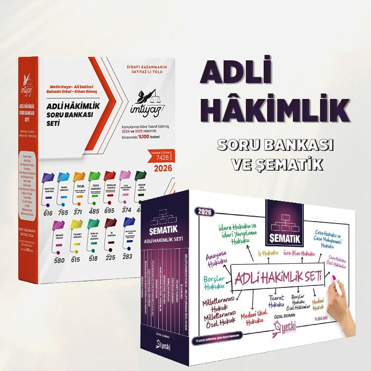 İmtiyaz Adli Hâkimlik Soru Bankası Seti ile Yetki Yayınları Şematik Adli Hâkimlik Seti