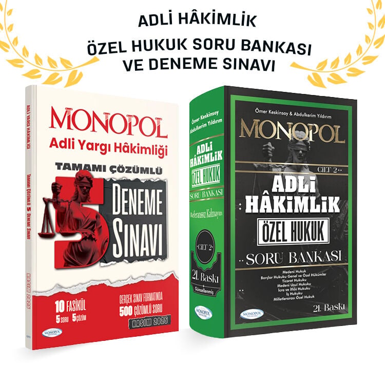 Adli Hâkimlik Özel Hukuk Soru Bankası ve Deneme Sınavı Monopol Yayınları