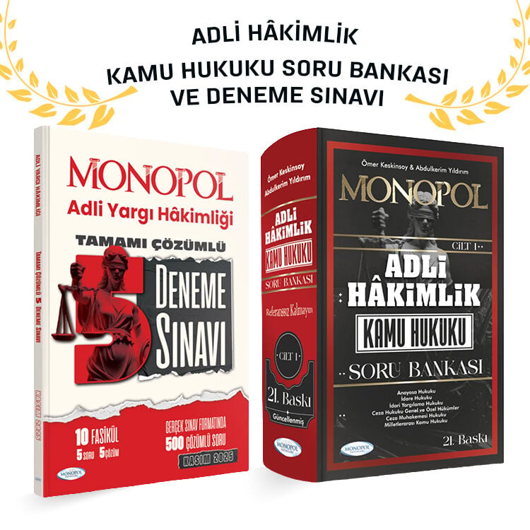 Adli Hâkimlik Kamu Hukuku Soru Bankası ve Deneme Sınavı Monopol Yayınları