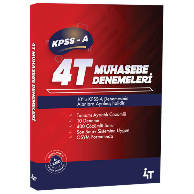 KPSS-A Tamamı Çözümlü 10’LU Muhasebe Denemeleri 6. Baskı-4T Yayınları