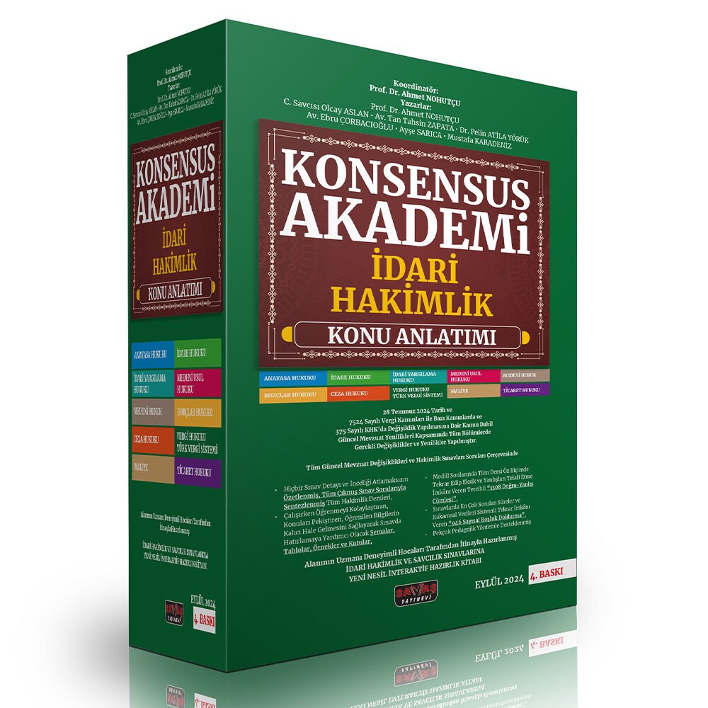 Konsensus Akademi İdari Hakimlik Konu Anlatımlı Set  Savaş Yayınları