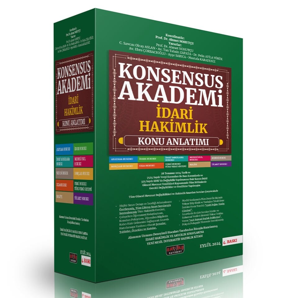 Konsensus Akademi İdari Hakimlik Konu Anlatımlı Set  Savaş Yayınları