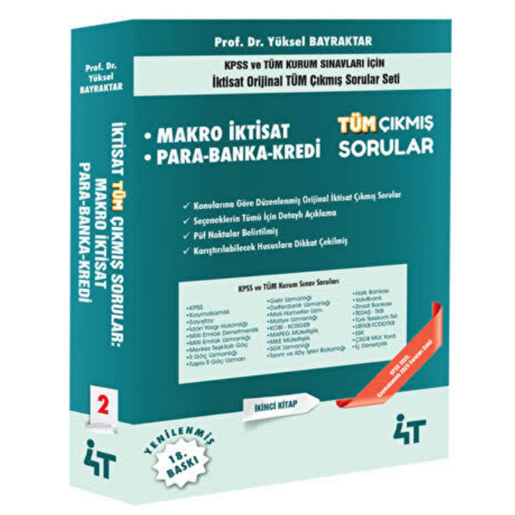 MAKRO İKTİSAT – PARA – BANKA – KREDİ Tüm Çıkmış Sorular 2025- 4T Yayınları