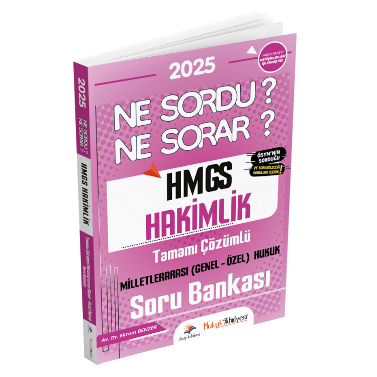 Hukuk Atölyesi HMGS Hakimlik Ne Sordu Ne Sorar Milletlerarası Genel Özel Hukuk Tamamı Çözümlü Soru Bankası Ekrem Benzer Dizgi Kitap Yayınları