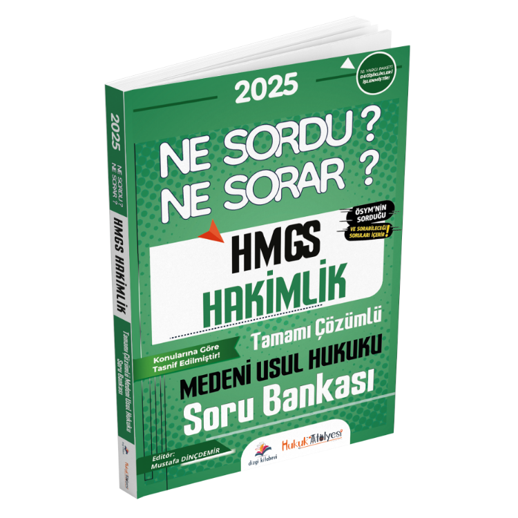 Hukuk Atölyesi HMGS Hakimlik Ne Sordu Ne Sorar Medeni Usul Hukuku Tamamı Çözümlü Soru Bankası Mustafa Dinçdemir Dizgi Kitap Yayınları
