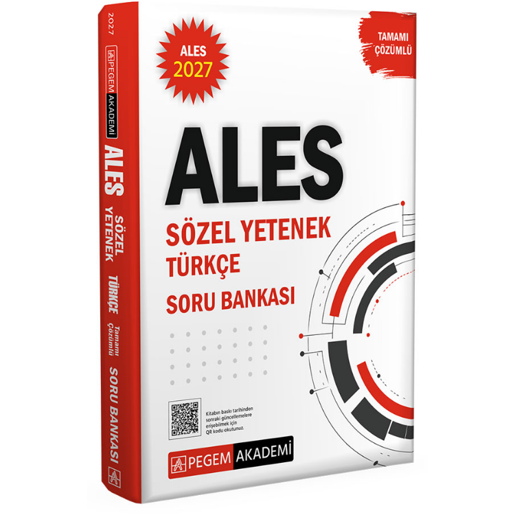 2027 ALES Sözel Yetenek Türkçe Tamamı Çözümlü Soru Bankası Pegem Yayınları