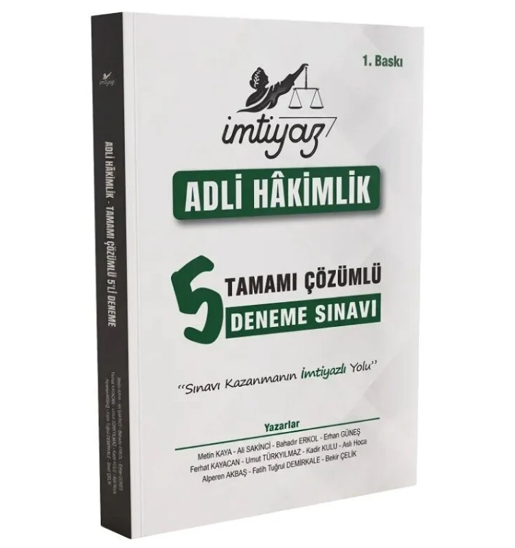 2026 Adli Hakimlik Tamamı Çözümlü 5 Deneme- İmtiyaz Yayıncılık