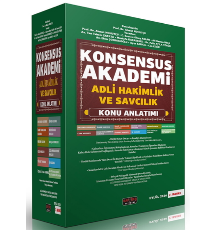 KONSENSUS Akademi Adli Hakim ve Savcılık Sınavı Konu Anlatımı Eylül 2026- Savaş Yayınları