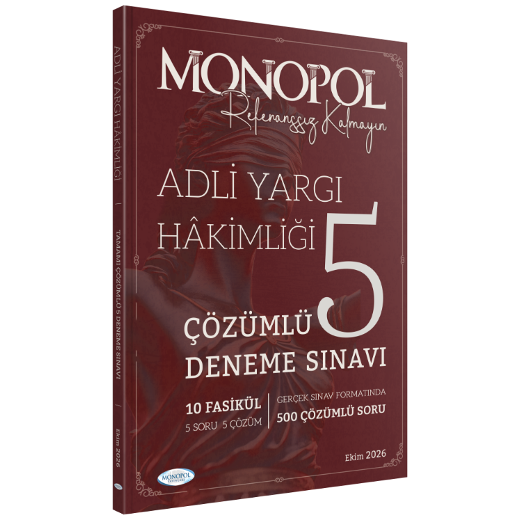 2026 Adli Yargı Hakimliği Tamamı Çözümlü 5 Deneme Sınavı Monopol Yayınları