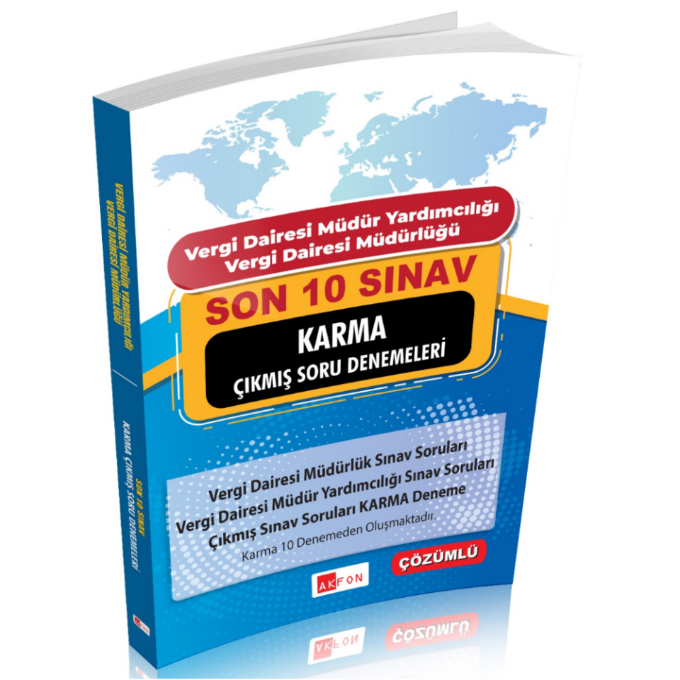 Vergi Akademisi Vergi Dairesi Müdür Yardımcılığı Vergi Dairesi Müdürlüğü Son 10 Sınav Çözümlü Çıkmış Soru Denemeleri - Akfon Yayınları