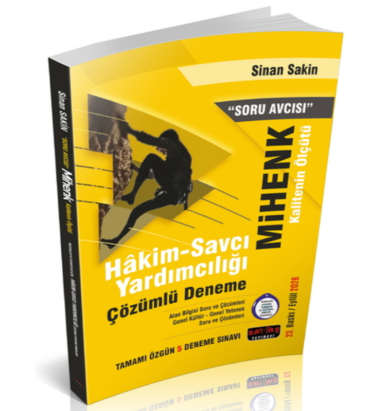 Soru Avcısı MİHENK Hakim Savcı Yardımcılığı 5 Deneme Tamamı Çözümlü Eylül 2026-Savaş Yayınları