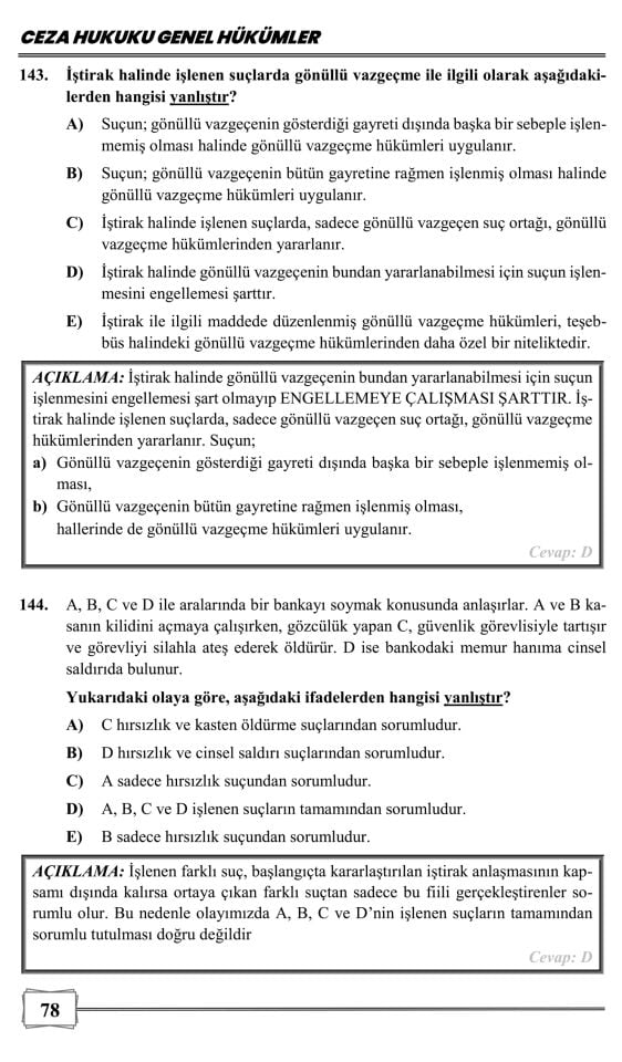 Ahde Vefa Ceza Hukuku Genel Hükümler Soru Bankası Monopol Yayınları