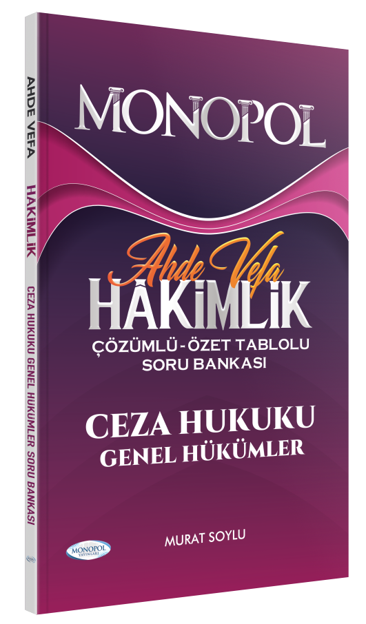Ahde Vefa Ceza Hukuku Genel Hükümler Soru Bankası Monopol Yayınları