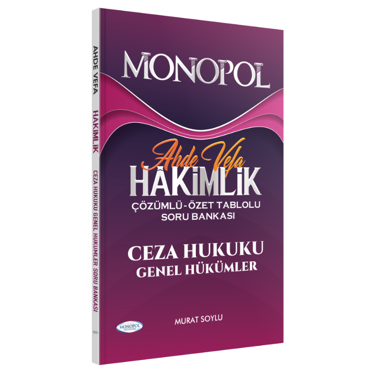Ahde Vefa Ceza Hukuku Genel Hükümler Soru Bankası Monopol Yayınları