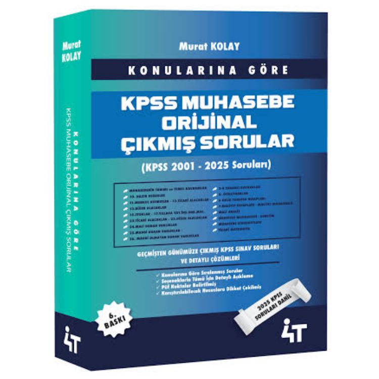 Konularına Göre KPSS Muhasebe Çıkmış Sorular (2025 DAHİL)- 4T Yayınları